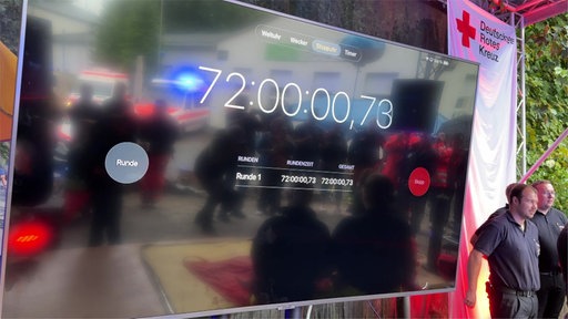 Eine Digitaluhr zeigt den Rekord an