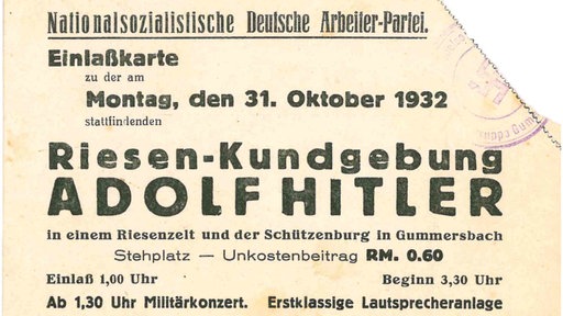 Eintrittskarte Rede Hitler