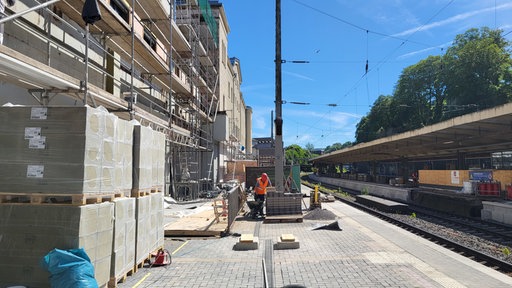 Bauarbeiten auf Gleis 1 in Wuppertal