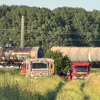 Feuerwehreinsatz an der gesperrten Zugstrecke