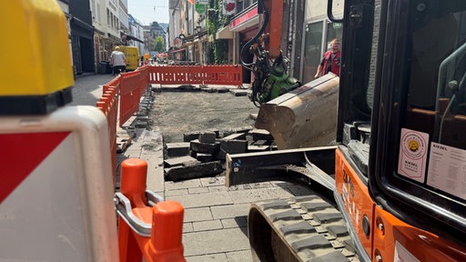 Baustelle in der Altstadt in Düsseldorf