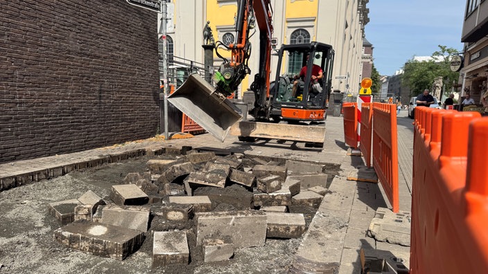 Buastellein der Düsseldorfer Altstadt