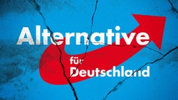 Symbolbild: AfD-Logo mit Rissen durchzogen