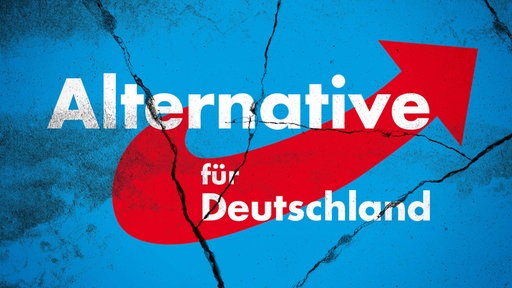 Symbolbild: AfD-Logo mit Rissen durchzogen