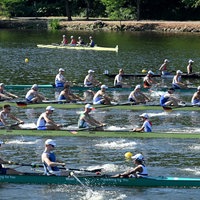 Ruderinnen und Ruderinnen auf dem Baldeneysee