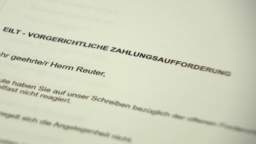 Inkassoschreiben mit einer Zahlungsaufforderung