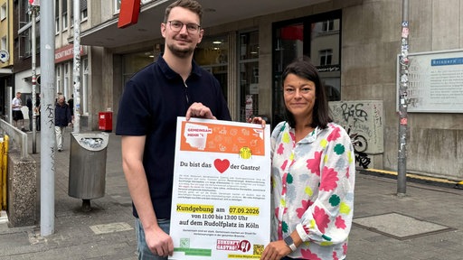 Marc Kissinger und Isabell Muhr von der Gewerkschaft Nahrung-Genuss-Gaststätten
