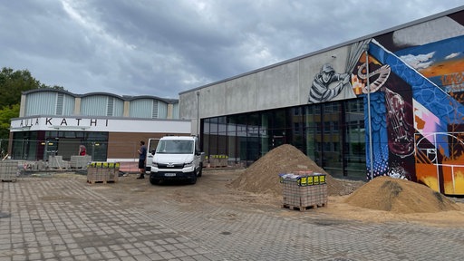 Eine Baustelle an der Katharina-Henoth-Gesamtschule