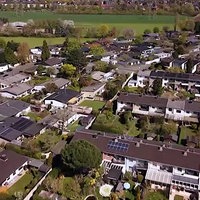 Blick auf die Siedlung Schönrath von oben.