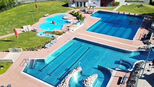 Das Freibad Gescher von oben