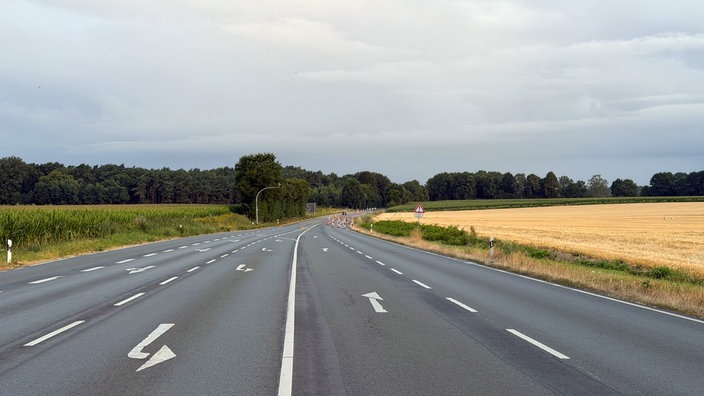 Ein Abschnitt der Straße B481.