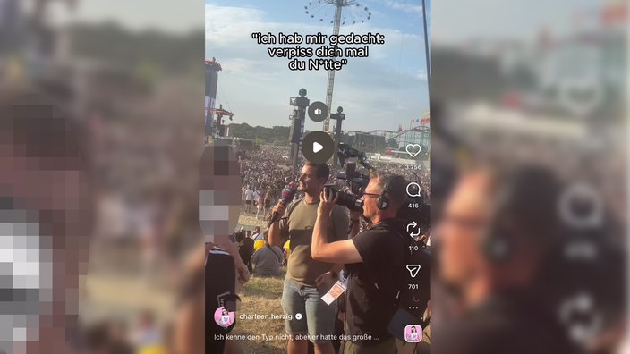 Screenshot eines Instagram-Reels: Eine Interview-Situation des WDR auf dem Parookaville-Festival 2026