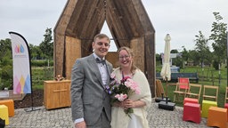 Aus Dresden angereist - Ruth und Sebastian Albrecht.