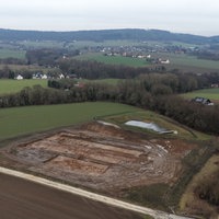 Luftaufnahme der Grabungsfläche 