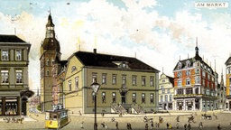 Die Straßenbahn fährt über den Alten Markt.