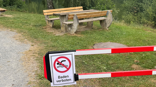 Schild mit Aufschrift Baden Verboten