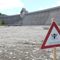 Die Baustelle an der Möhnetalsperre 
