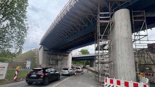 Eine Autobahnauffahrt in Münster im Bau. 