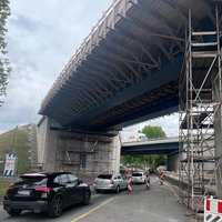 Eine Autobahnauffahrt in Münster im Bau. 
