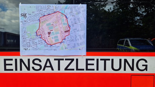Karte des betroffenen Gebiets der Bombenentschärfung