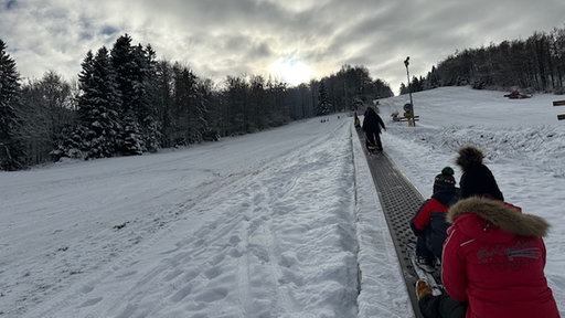 Start auf der Rodelpiste im Skigebiet Bödefeld-Hunau