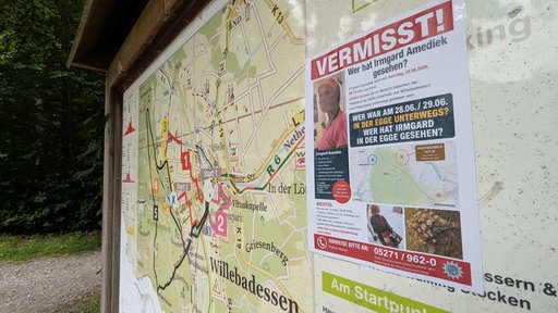 Die Karte mit dem Vermisstenaushang