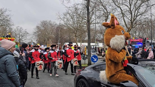 Der Dreohrhase führt den Umzug an