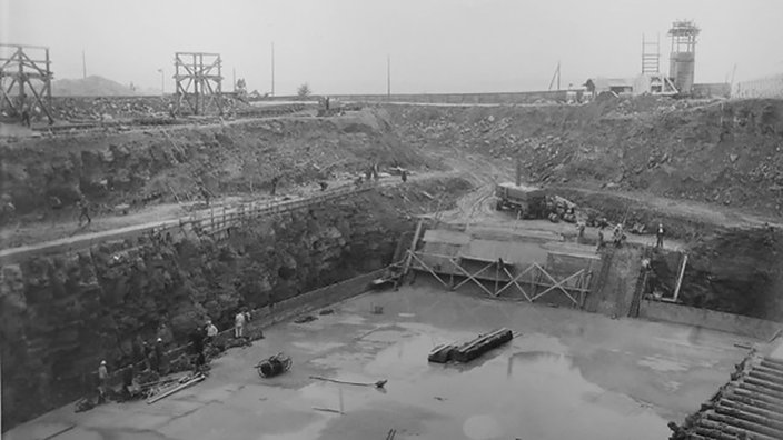 Die Baustelle des Bunkers