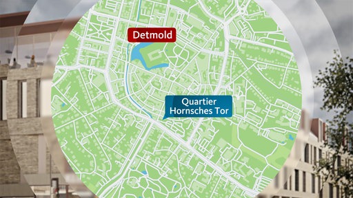 Karte von Detmold als Lokalzeit Grafik