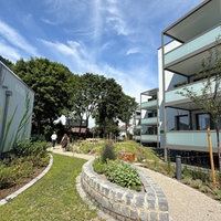 Wohnquartier mit Graffitees