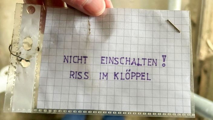 Notizzettel über die Sabotage 