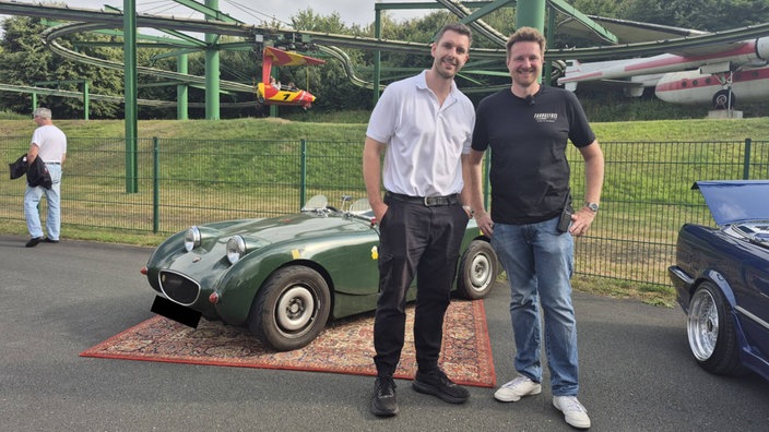 Der Veranstalter Tim Schwengel und Patrick Pott, Betriebsleiter des Potts Park