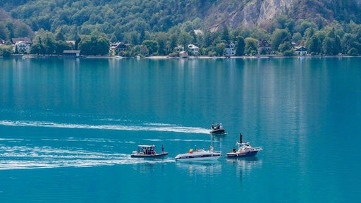 Drei Bote auf dem Attersee