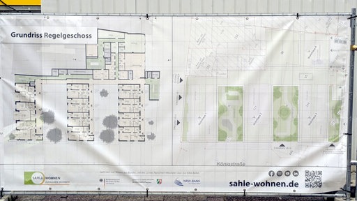 Ein Grundriss für die kommenden Senioren Wohnungen in der Paderborner Innenstadt.