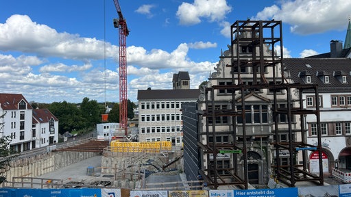 Baustelle vom Stadthaus in Paderborn in der Totalen