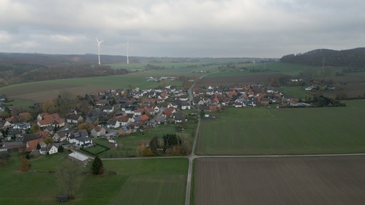 Eine Drohnenaufnahmen von Sabbenhausen. 
