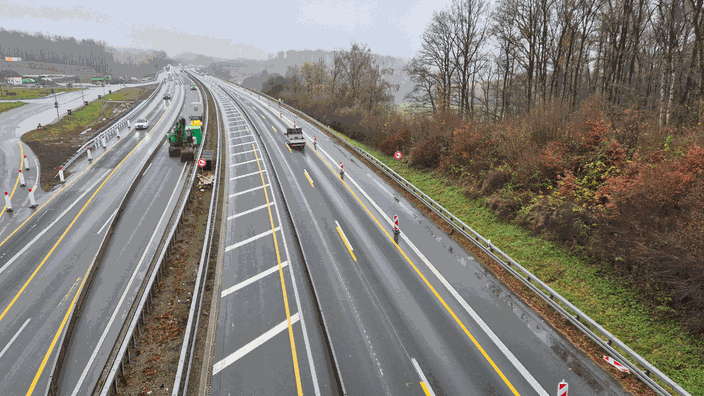 A45 zwischen dem Kreuz Olpe-Süd und Freudenberg