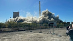 Das Kesselhaus des Kraftwerks Ibbenbüren wurde gesprengt