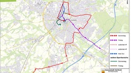Karte der Rennetappe durch Herford