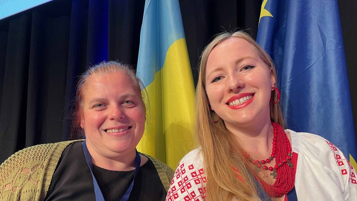 Sylvia Olbrich (links) und Nadiia Khmeliuk (rechts)