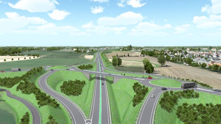 Visuelles Modell einer Autobahnauffahrt