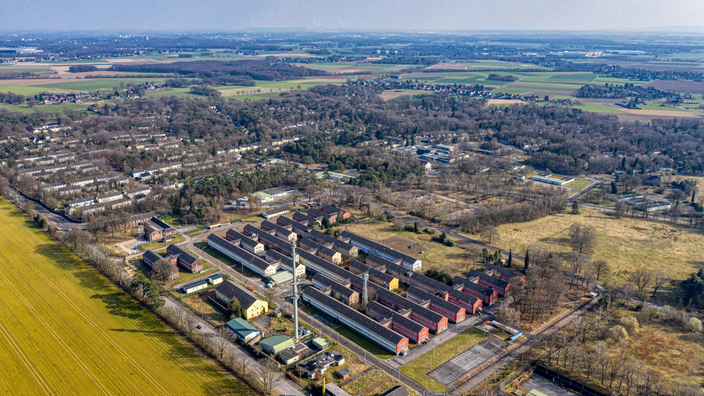 Das Gelände vom JHQ in Mönchengladbach aus der Luft