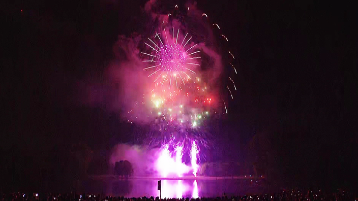 Beim "Rhein in Flammen" Jubiläum überzeugt wieder das spektakuläre Feuerwerk in der Bonner Rheinaue.