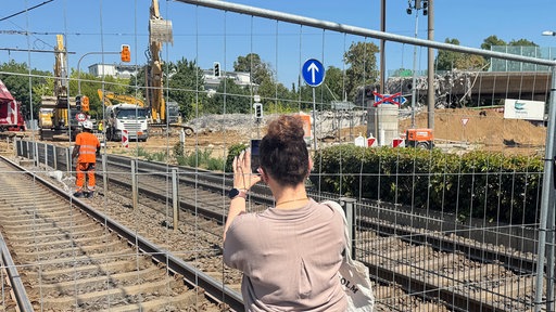 Baustellen Spotter beim Abriss der Nordbrücke