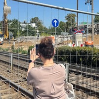 Baustellen Spotter beim Abriss der Nordbrücke