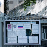 Blick von außen auf das Generalkonsulat der Russischen Föderation