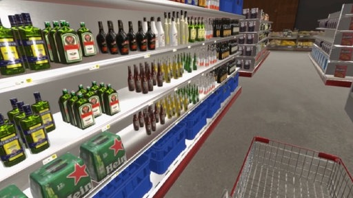 Ein Regal, befüllt mit alkoholischen Getränken.
