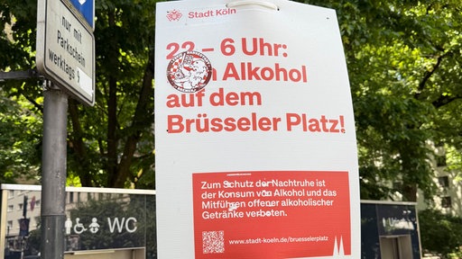 Verbotsschild am Brüssler Platz in Köln