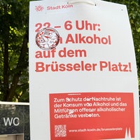 Verbotsschild am Brüssler Platz in Köln