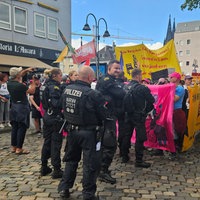 Demonstration am Heumarkt in Köln